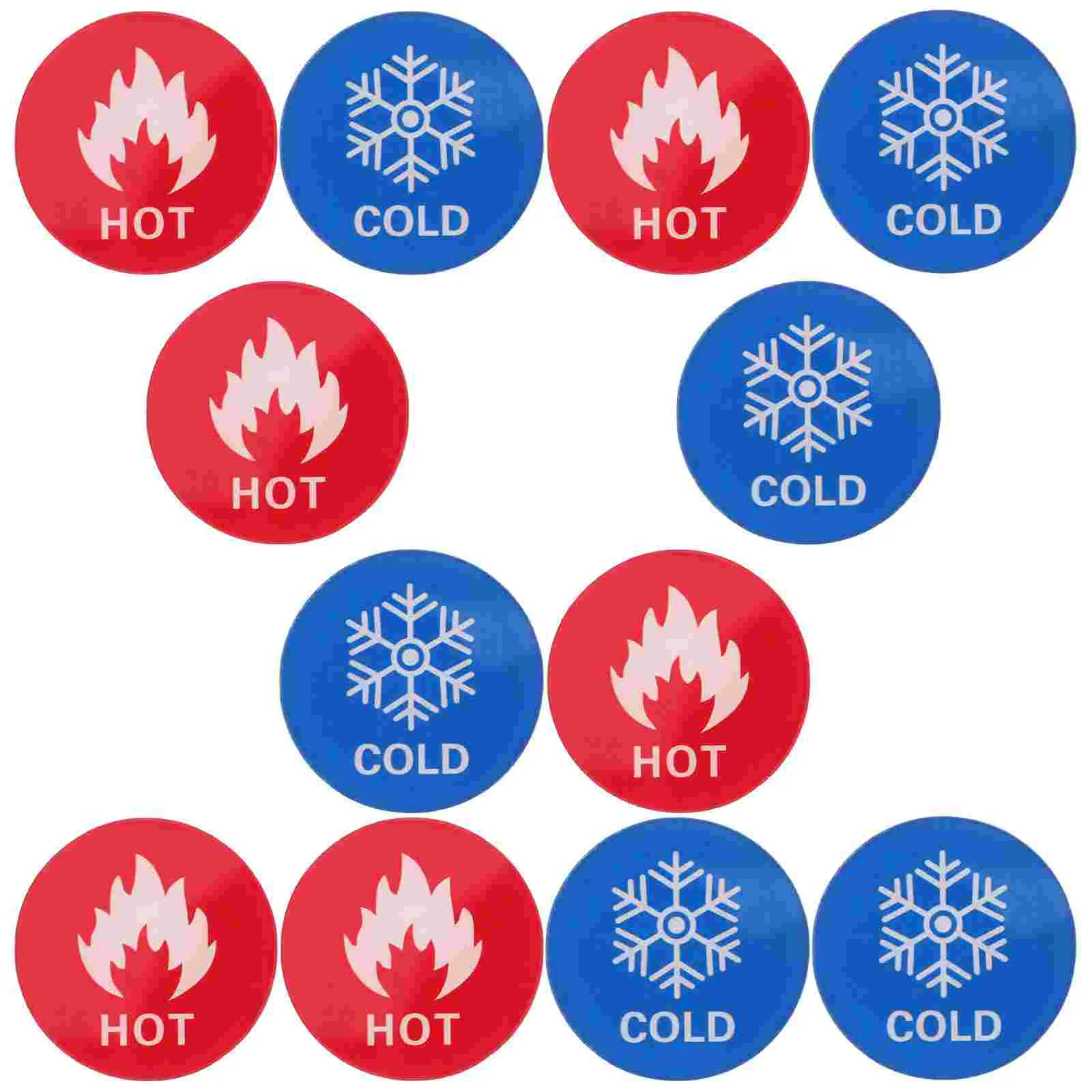 6 Pairs Acrylic Cold Hot Water Heater Label Square Sticker Signs Faucet Indicator Traffic Signal Roadway Safety