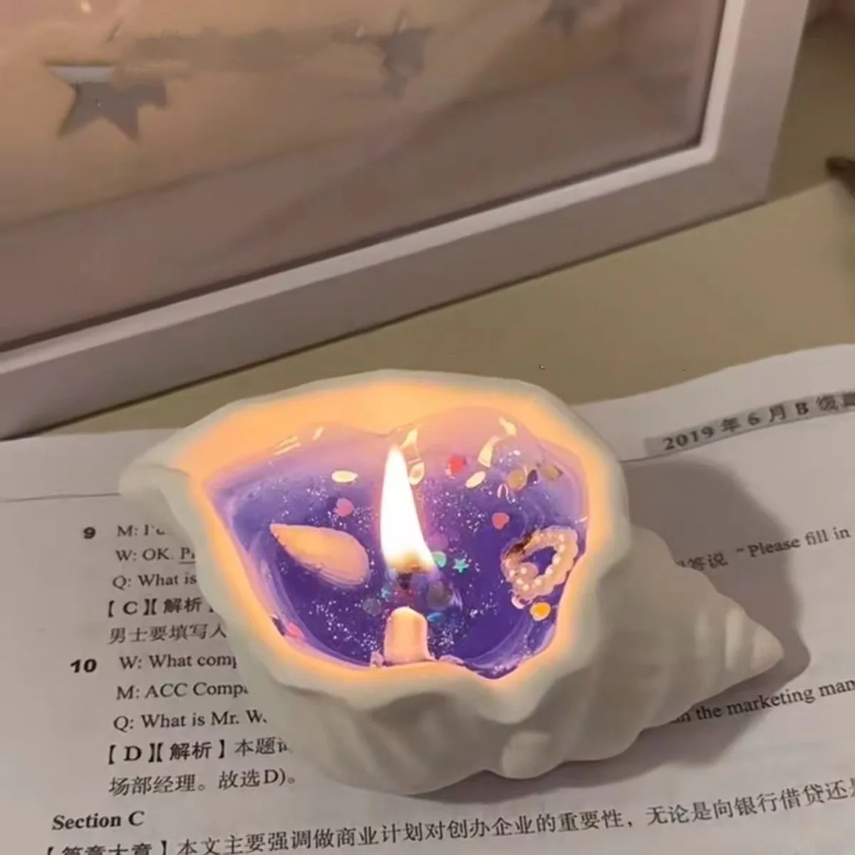 Coastal Conch Shell Scented Candles Gel Candles Aromatherapy Candle for Home Desk Decor Relaxation Bathroom Bedroom Decor Gift 2