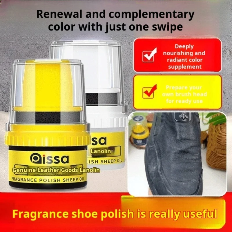 Black Shoe Polish Care Oil Lanolin Leather Shoe Polish Care Cleaning Wipes Brown Men's Wax