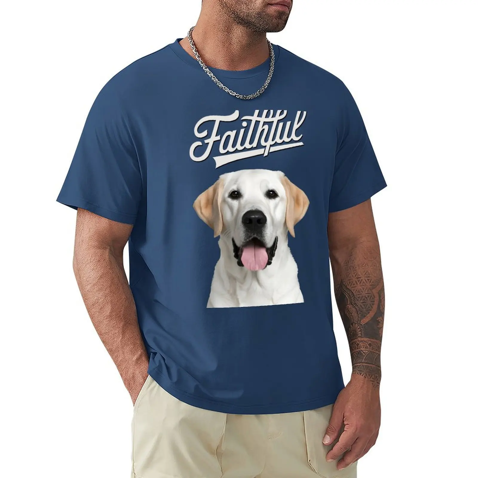 

Faithful Labrador Retriever Dog Christian design T-shirt cute tops quick-drying blacks mens plain t shirts