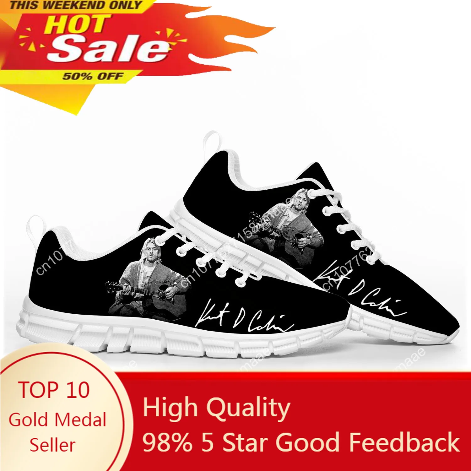 

Kurt Cobain Singer Sports Shoes High Quality Mens Womens Teenager Kids Children Sneakers Sneaker Customize Couple Shoe White