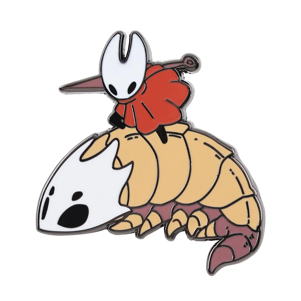 Hollow Knight Silksong Emaille-Pins: Niedliche Hornet-Reitende Glockenbestien-Broschen, Kreative Spiel-Abzeichen, Schmuck-Anstecknadeln, Geschenk für Fans