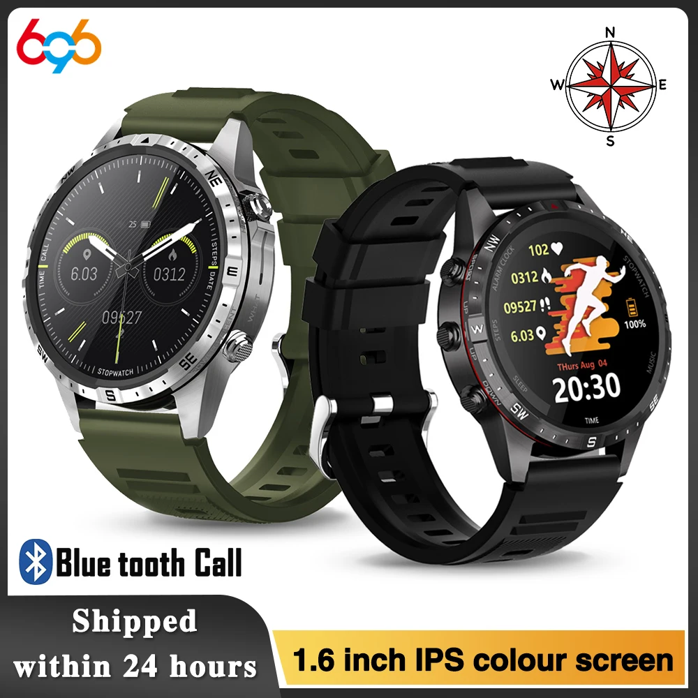 

2023 New 1.6" Blue Tooth Call Outdoors Sport Smart Watch Compass 24H Heart Rate NFC Music Watches Voice Assistant Men Smartwatch