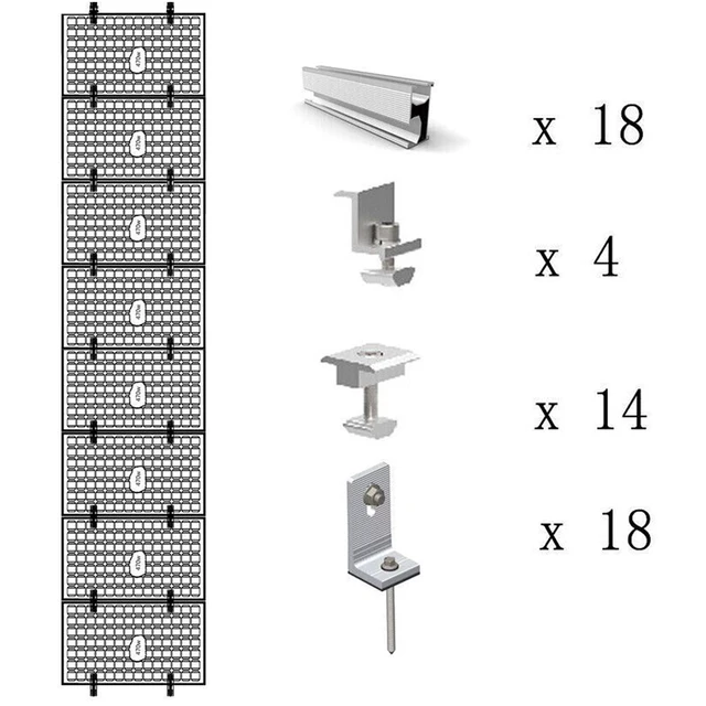 Solar Panel Module Rails Solar Panel Rails 30/35mm Solar Panel Mounting Bracket Photovoltaic ...