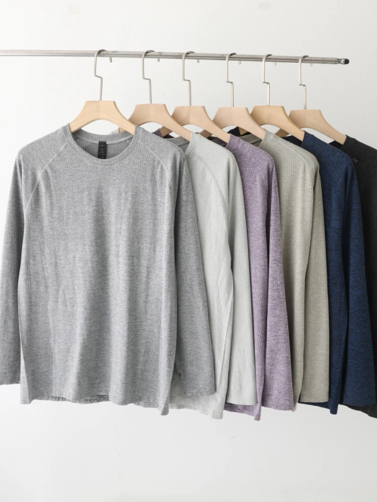 Italian Luxury Breathable Comfortable Men's round Ne Long Sve T-irt Spring Summer Basic Versatile Casual Sports Top