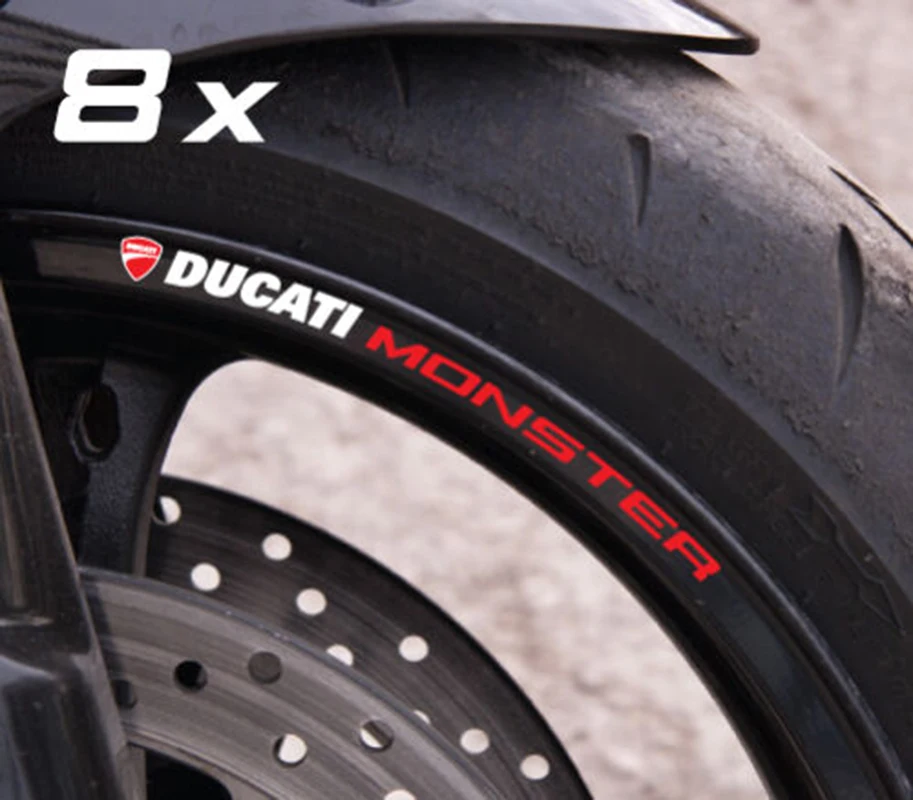 8 X Ducati Monster мотоциклетные колеса наклейки новый набор M4s ламинированные для 600 620ie