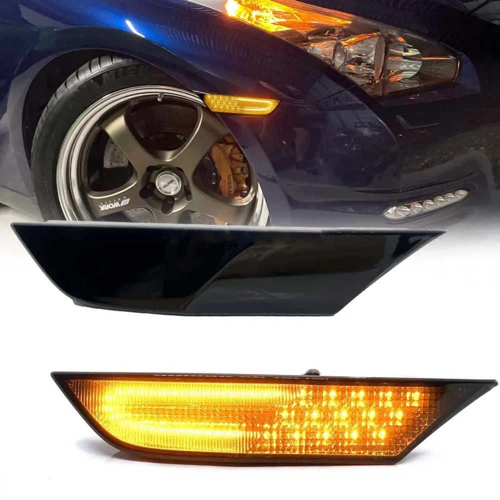 2x-LED-Side-Marker-Lights-Arrow-Turn-Signal-Blinker-Lamps-For-Nissan ...