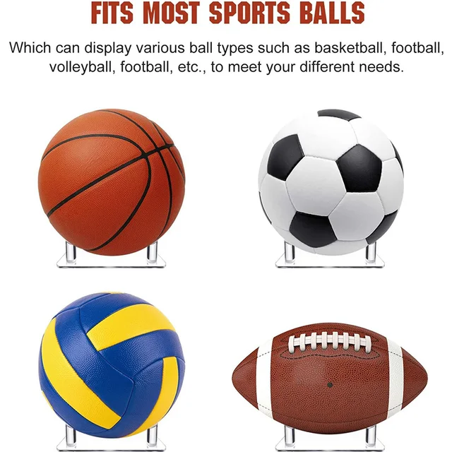 1 Pcs Acrylic Ball Holder Basketball Display Holder Ball Rack Support Base Rugby Display Stand Football Bowling Storage 3