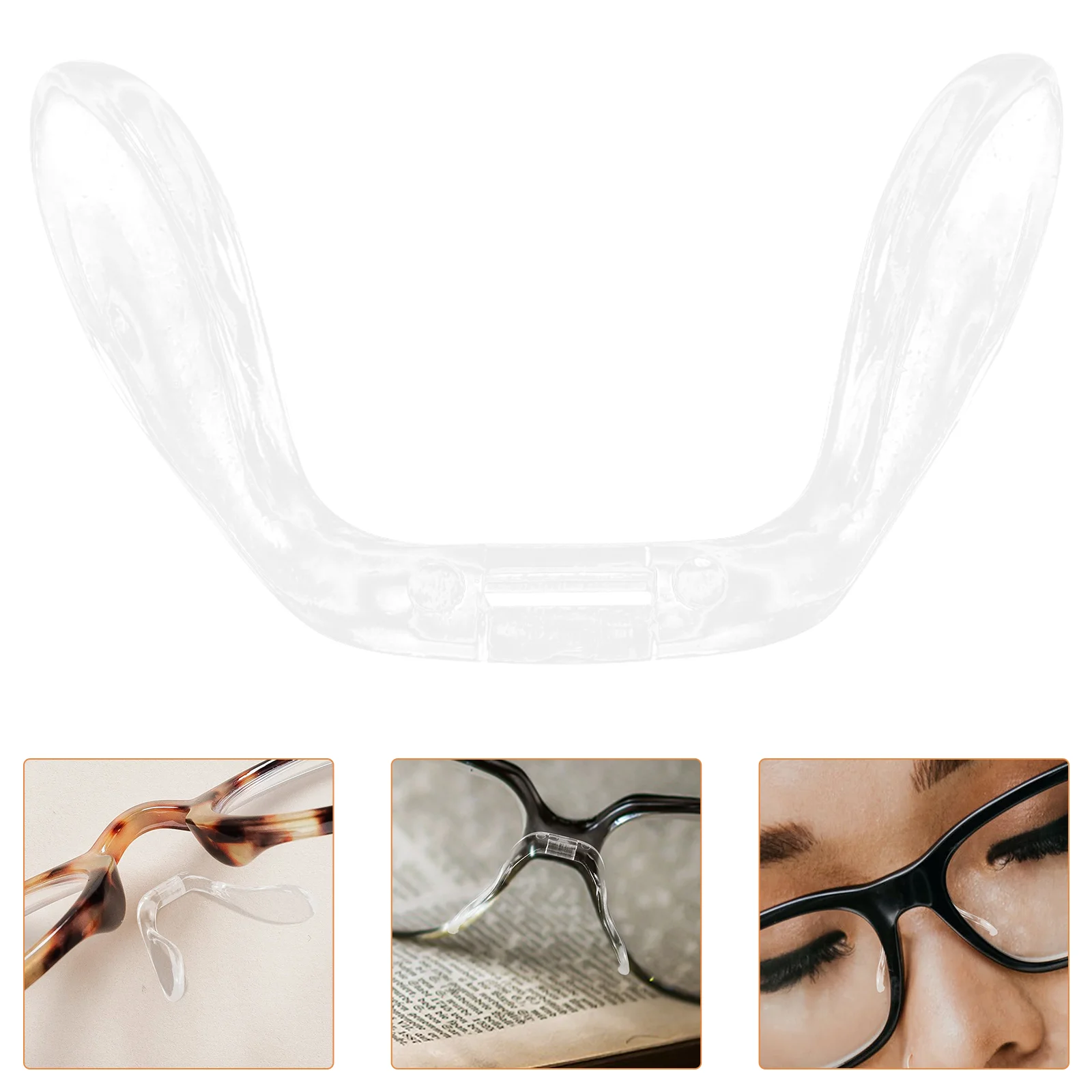 

4 Pcs Glasses Nose Pads Eye Replacement for Cassette Eyeglasses Repair Kit Hard Plastic Support Bridge