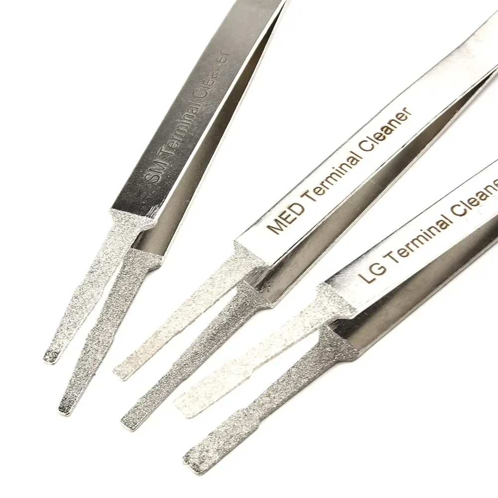 Car Repair Tool Hardware Hand Tools 3pcs/Set Electric Terminal Cleaner Kit Spade Pin Connector Car Tweezer Cleaning Tool With Highly-durable & Abrasive Coatings