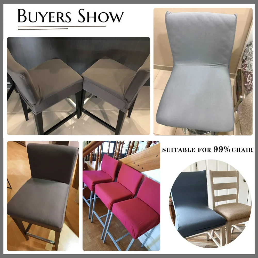 Waterproof Short Back Chair Cover Stretch Bar Stool Seat Cover Slipcover For Banquet Hotel Bar Cheap Spandex Chair Protector 1PC 3