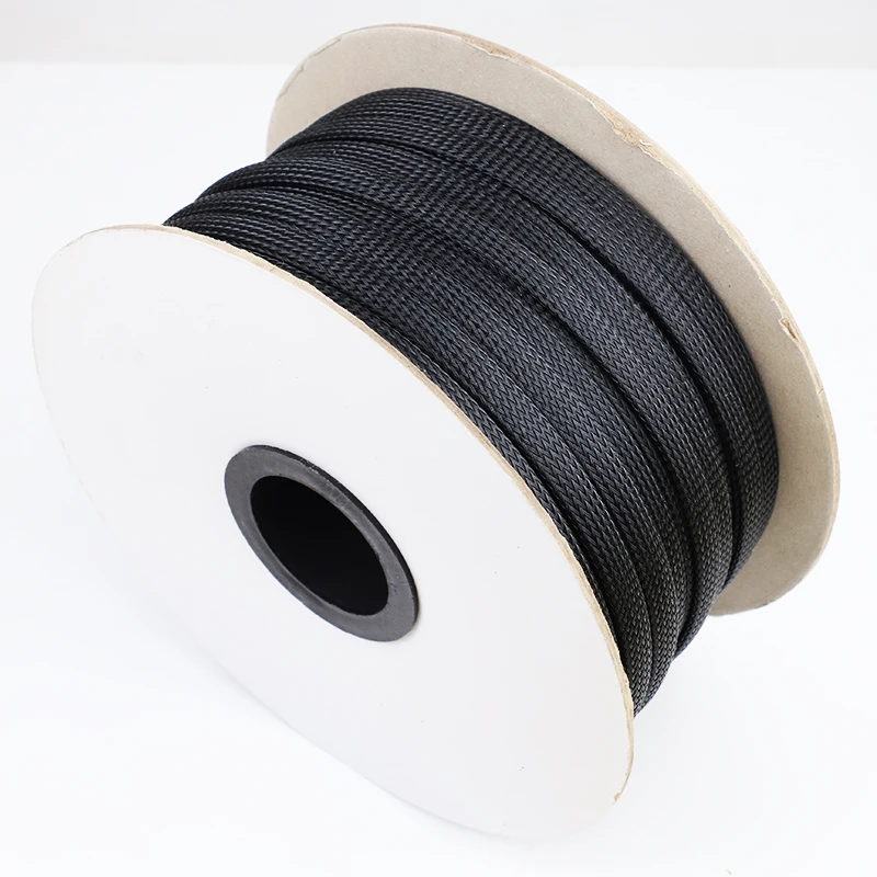 Cut PET sleeving showing expansion