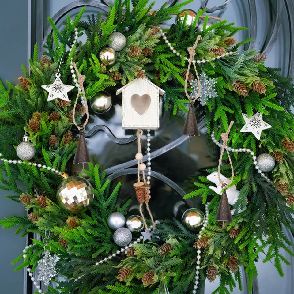 Vintage Rustic Metal Harmony Cow Bells Jingle Christmas Tree Decor
