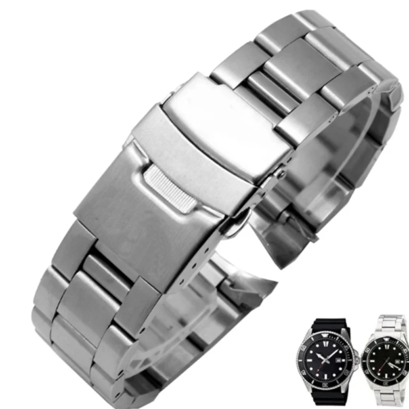 

22mm Stainless Steel Diving Strap For Casio Duro for Swordfish MDV-106 MDV-107 Sport Bracelet 2784 Steel Metal Replacement Wrist