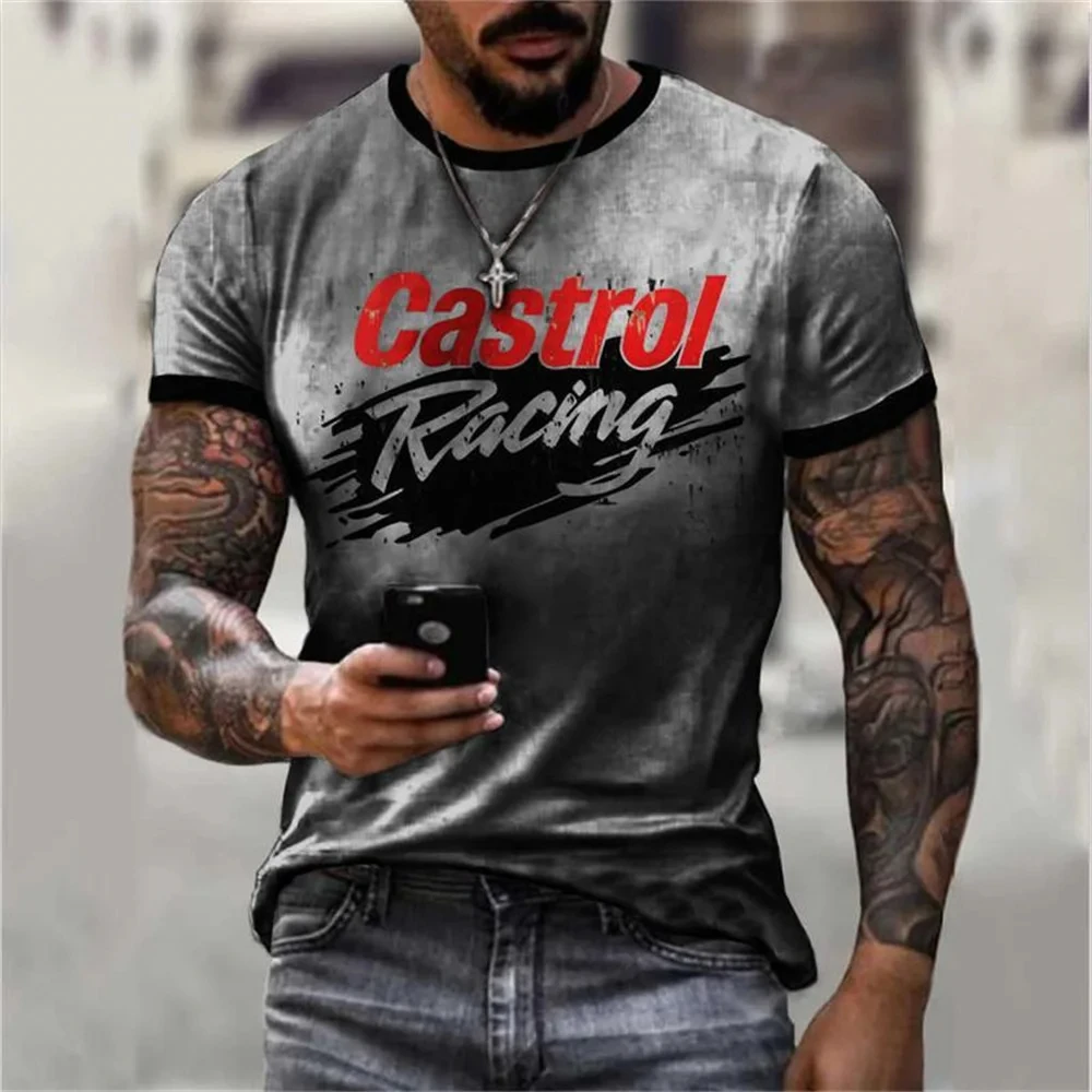 T-Shirt Oversize Gulf Castrol Da Uomo Nuova Estate Vintage Streetwear Abbigliamento Sportivo Casual Maglietta Vintage Per Uomo Abbigliamento Texaco To