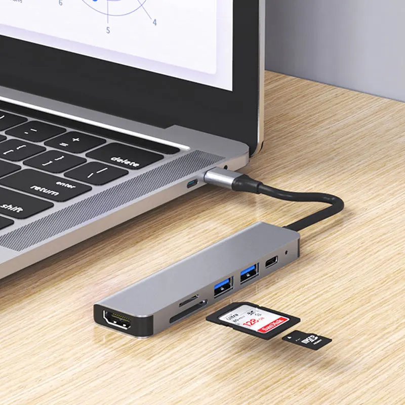 EATPOW Type-C TO HD MI+1*USB3.0+1*USB2.0 compatible with multiple systems hub Multiuse type-c adapter hub SD/TF CARD+PD Power