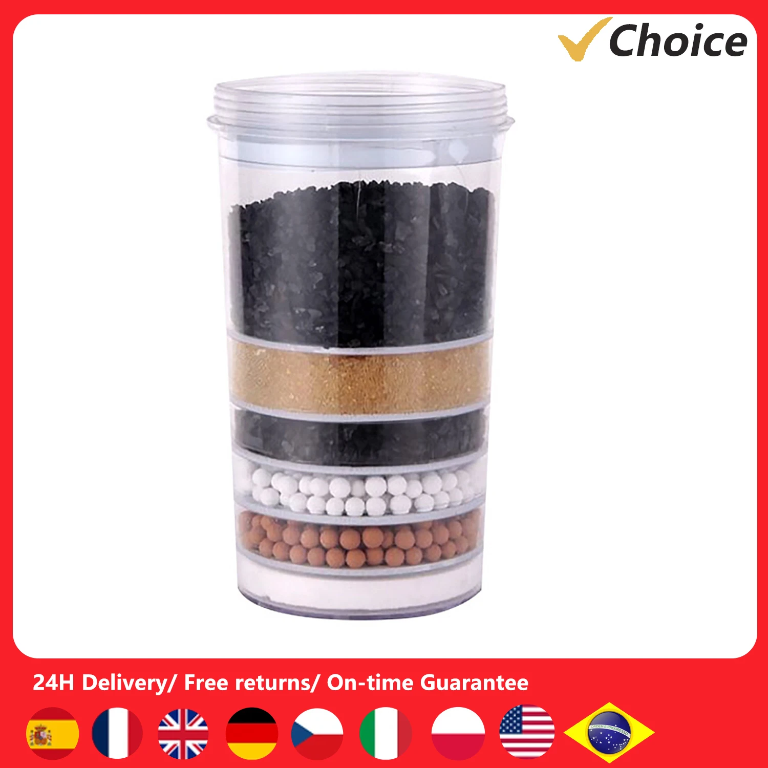 Aoresac Pur&reg; Plus Water Filter replacement for dispenser with 6-layer combination filter element Compatible water filter
