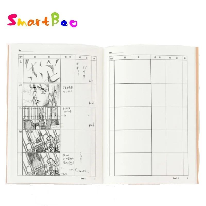 Storyboard de Animação Profissional Template Sketchbook Notebook para Film Drawing Sketch e Plan Scenes a4
