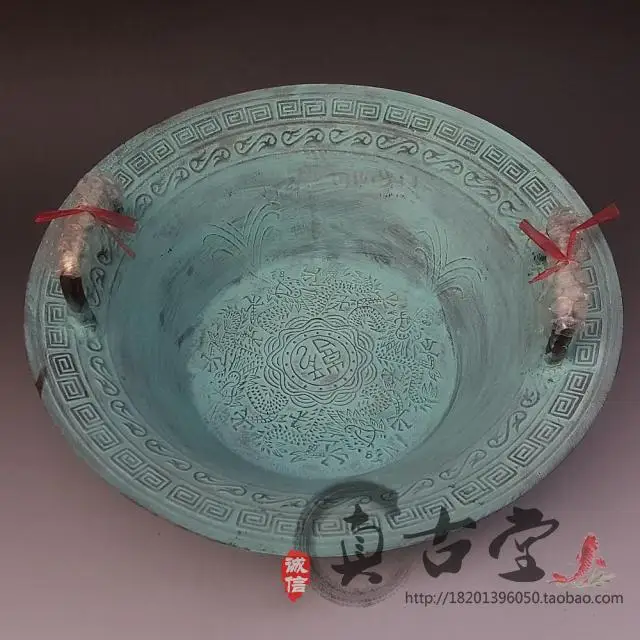 Pure Copper Basin Washbasin Splash Wash Basin Dragon Wash Basin Antique Bronze Ornaments Antique Collection Health Care 2