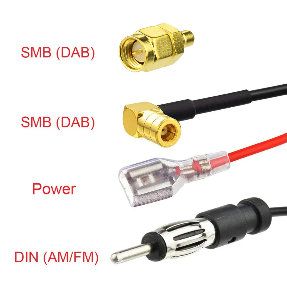 Superbat Universal Active Roof Mount Digital DAB Amplifier Antenna for DAB DAB+ AM/FM Car Radio Antenna Aerial SMB Connector