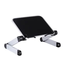Foldable 360-Degree Adjustable Book and Tablet Stand with Desk Organizer (White Color)