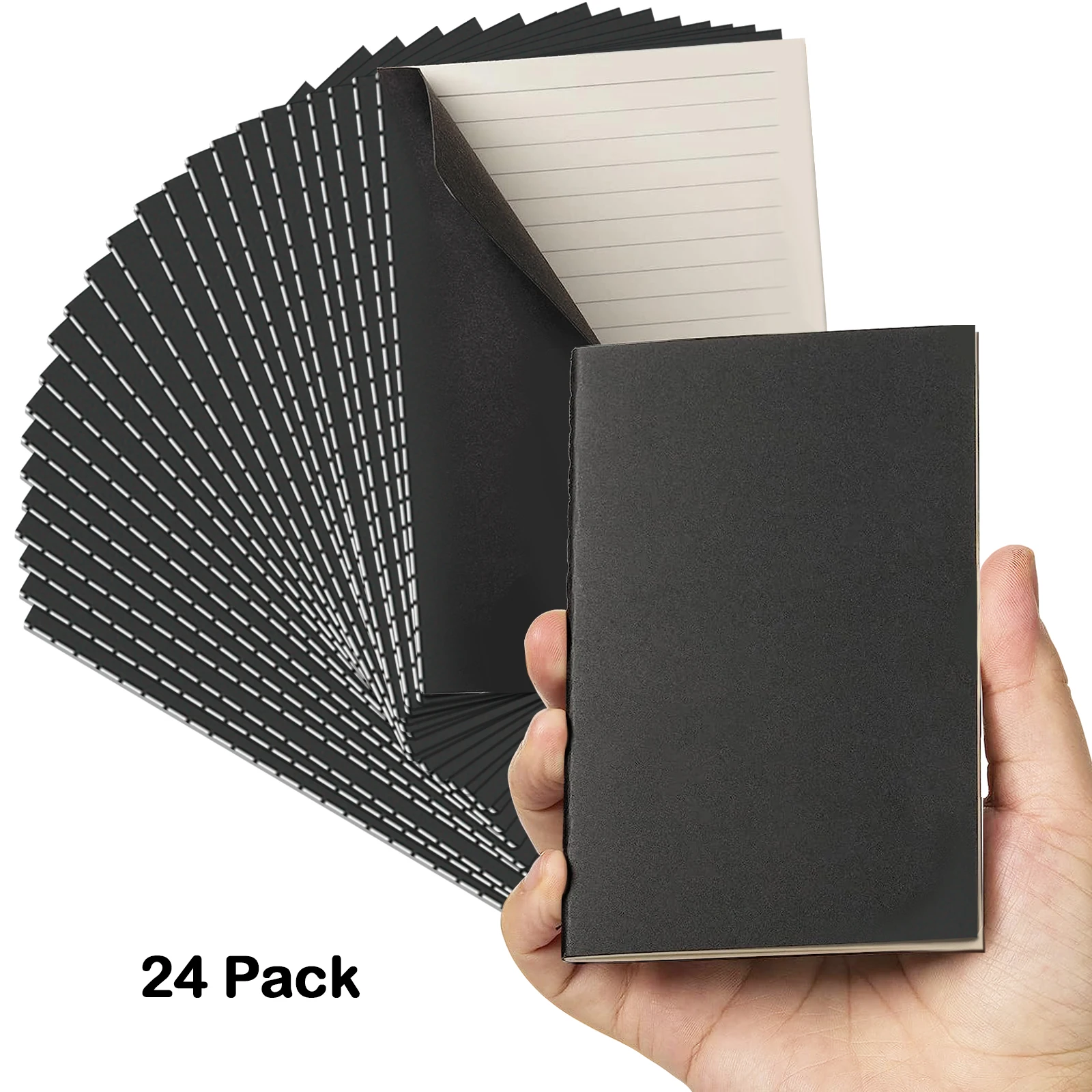24 Pack Pocket Notebook Journal Bulk, College Lined Paper with Softcover, Small Memo Notepad for Writing/Drawing Diary/ Subject - 4
