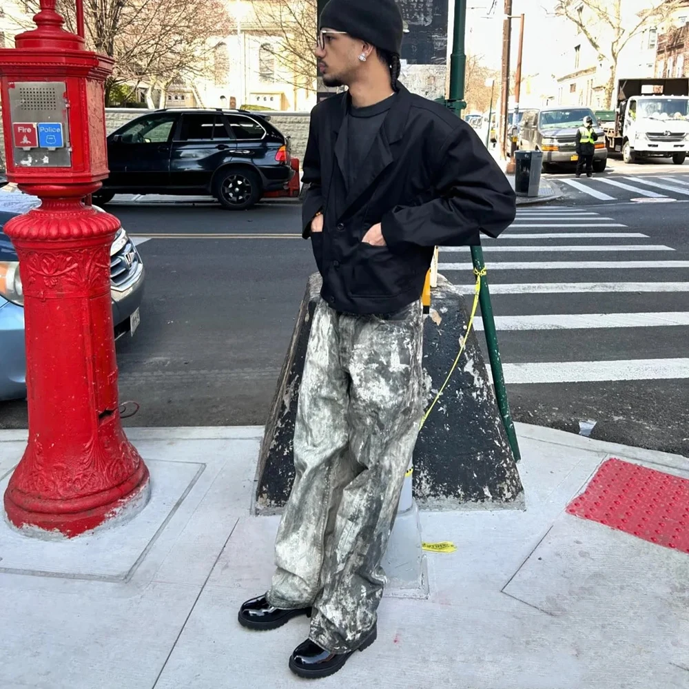 Frog Drift American Style Fashion Best Quality Vintage Jeans Casual Hip Hop Loose Oversize Pants Men Trousers