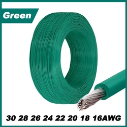 Premium Tinned Copper Stranded Wire - PVC Insulated Hook - Up Cable for DIY, Automotive & LED Projects (Green)