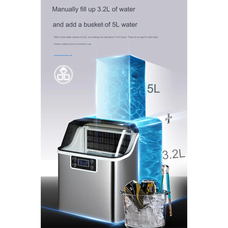 New Design Home Ice Maker Machine 35kg Commercial Automatic Smart Ice Making Machine Small Mini Portable Cube Maker