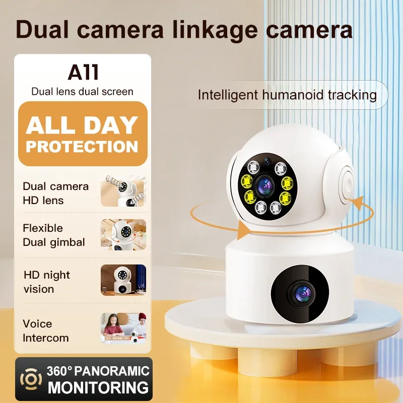 WiFi IP Camera PTZ Dual Lens 2.4G 1080P Night Vision Two-Way Voice Cloud Storage Indoor Outdoor Security Monitoring Baby Monitor 2