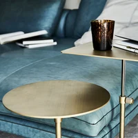 Table d'appoint ronde moderne en acier inoxydable doré, table de canapé relevable, nouveau design, vente chaude, table décorative confortable pour la maison 5