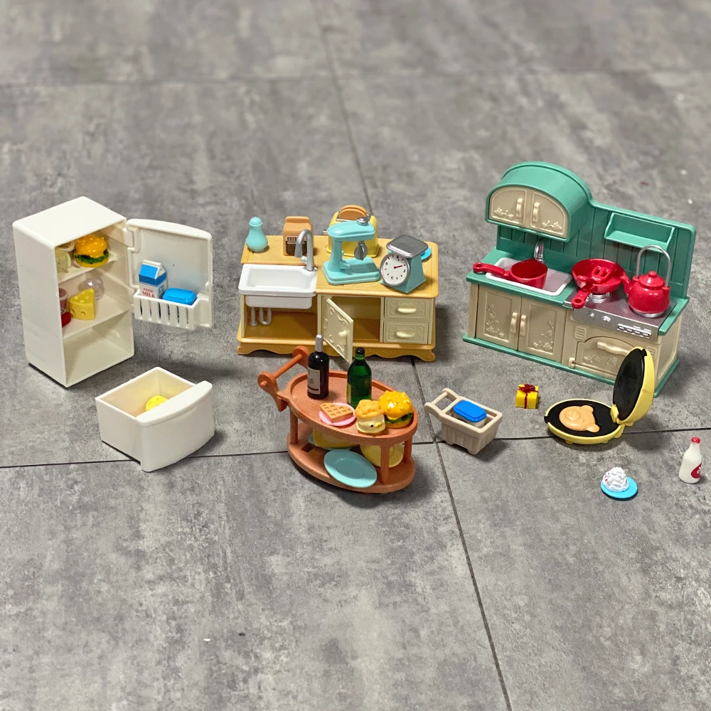 Dollhouse Miniature Accessories 1/12 Forest Family Home Furniture Collection Set Kitchen Cooking Pots For Children Girls Gift 5