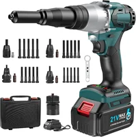 2-IN-1 Cordless Rivet Nut Gun Set (10-24 & 1/4 & 5/16 & 3/8), Portable Battery Powered Pop Rivet Insert Installation Tool Automa 1