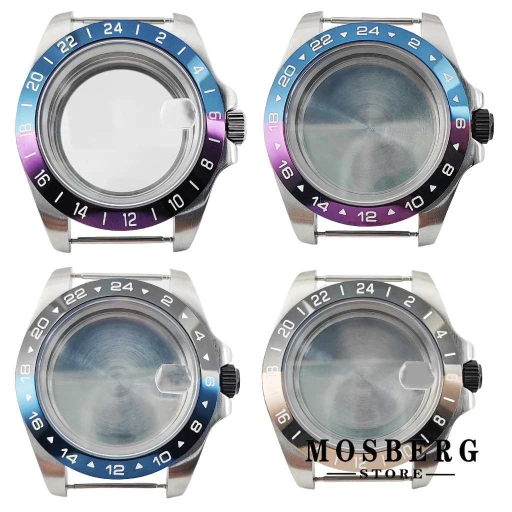

40mm Watch Case Stainless Steel Sapphire Glass For NH35 NH36 ETA2836 2824 PT5000 ST2130 Watches Accessories Parts