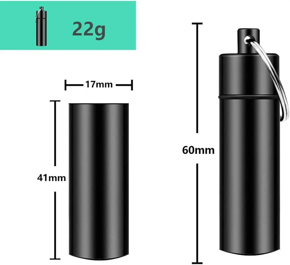 Aluminum Alloy Stash Jar with Keychain Waterproof Portable Herb Tobacco Storage Container Smoking Accessories