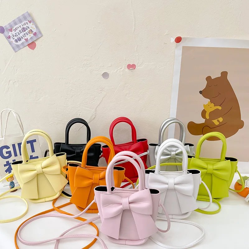Borsa Bambina NiCoLa Con Fiocco - Set Tracolla PU Rosa Con Gioielli