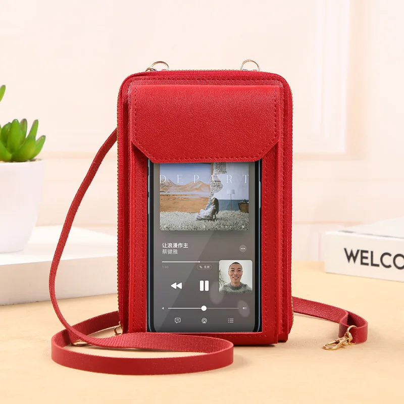 

Ladies Touch Screen Cell Phone Purse Smartphone Wallet Bags PU Leather Shoulder Strap Handbag Women Bag Crossbody Bag 6.7 inch
