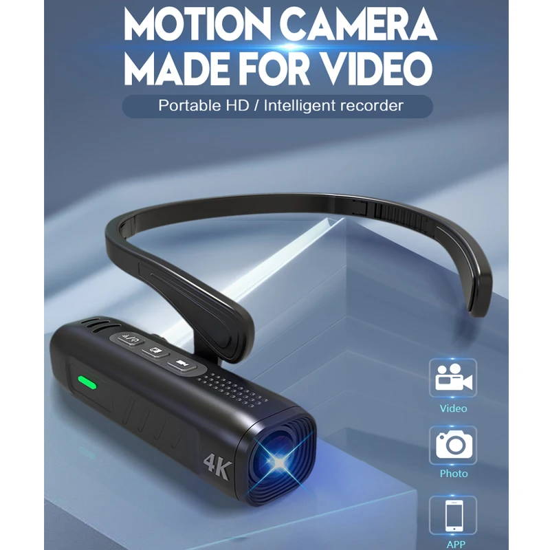 portable 4k HD intelligent recorder head mounted motion wifi app camera