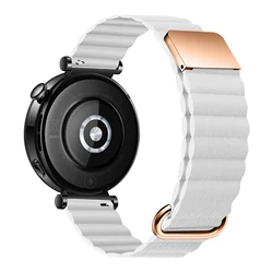 Magnetic Lychee Pattern Loop Buckle Strap, Universal 18mm - Garmin Active S (White)