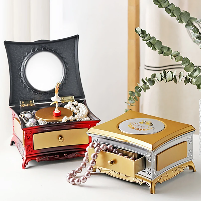 Classical Rotating Dancer Ballerina Piano Music Box Jewelry Organizer Ballerina Wind-Up Music Box Storage Organizer With Mirror 6