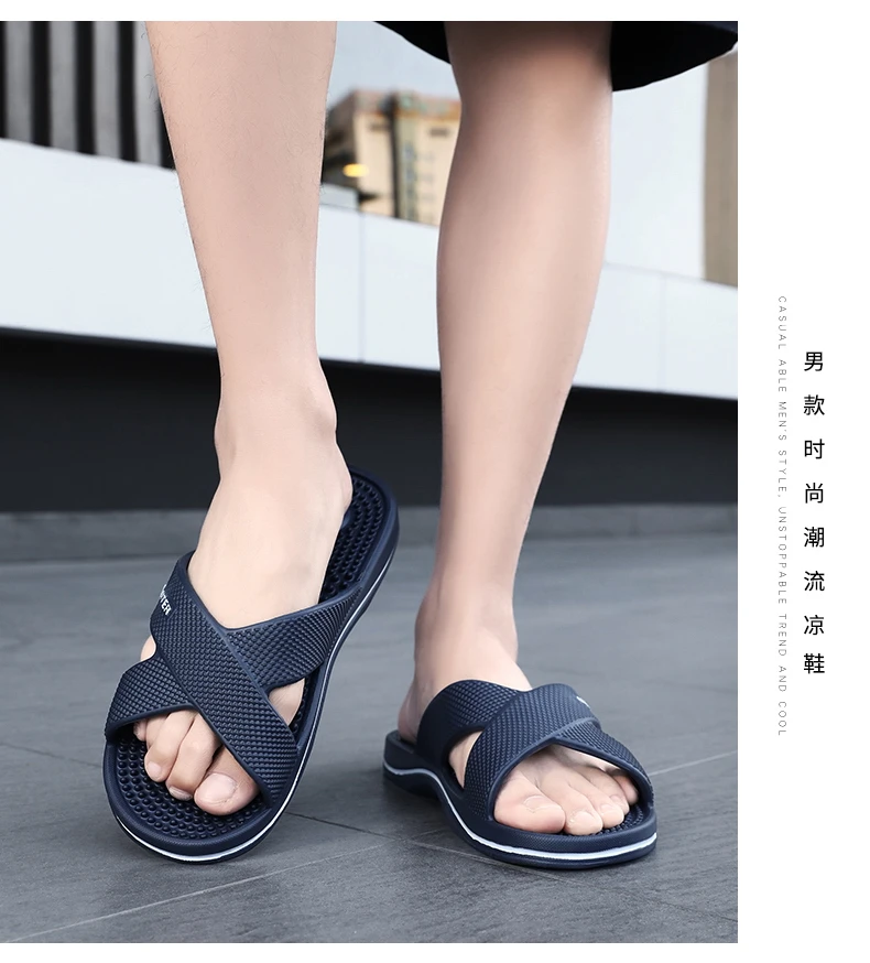 Größe 48, Massage-Hausschuhe für Herren, Sommer, für den Innenbereich, Haus, Badezimmer, Badesohle, Akupunkturpunkte, Fußtherapie, rutschfeste Sandalen, Herren-Hausschuhe, Schuhe – Detail 12