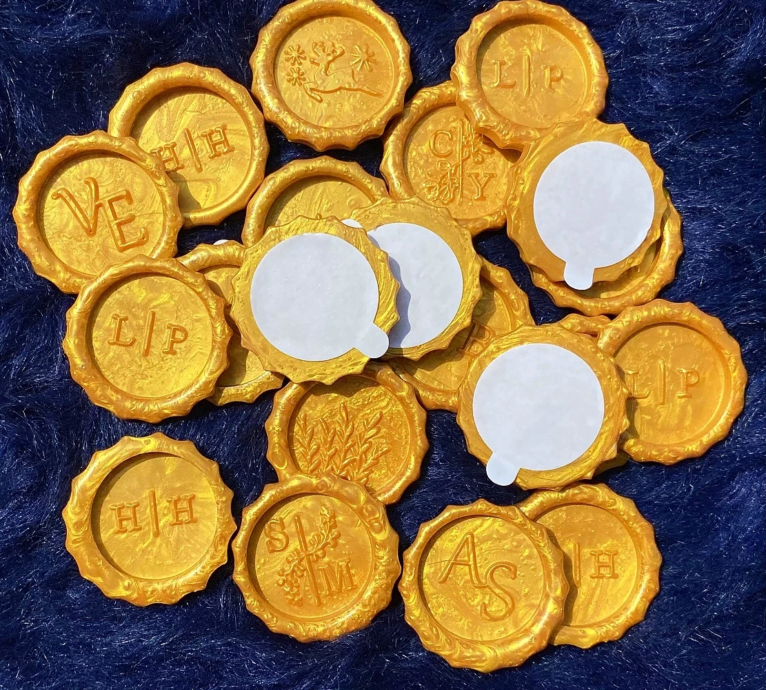 Custom Wedding Wax Seal Stickers,DIY Handmade Wax Seals,Business Logo 2 Initial Wax Seals For Wedding Menu Scrapbook Decoration