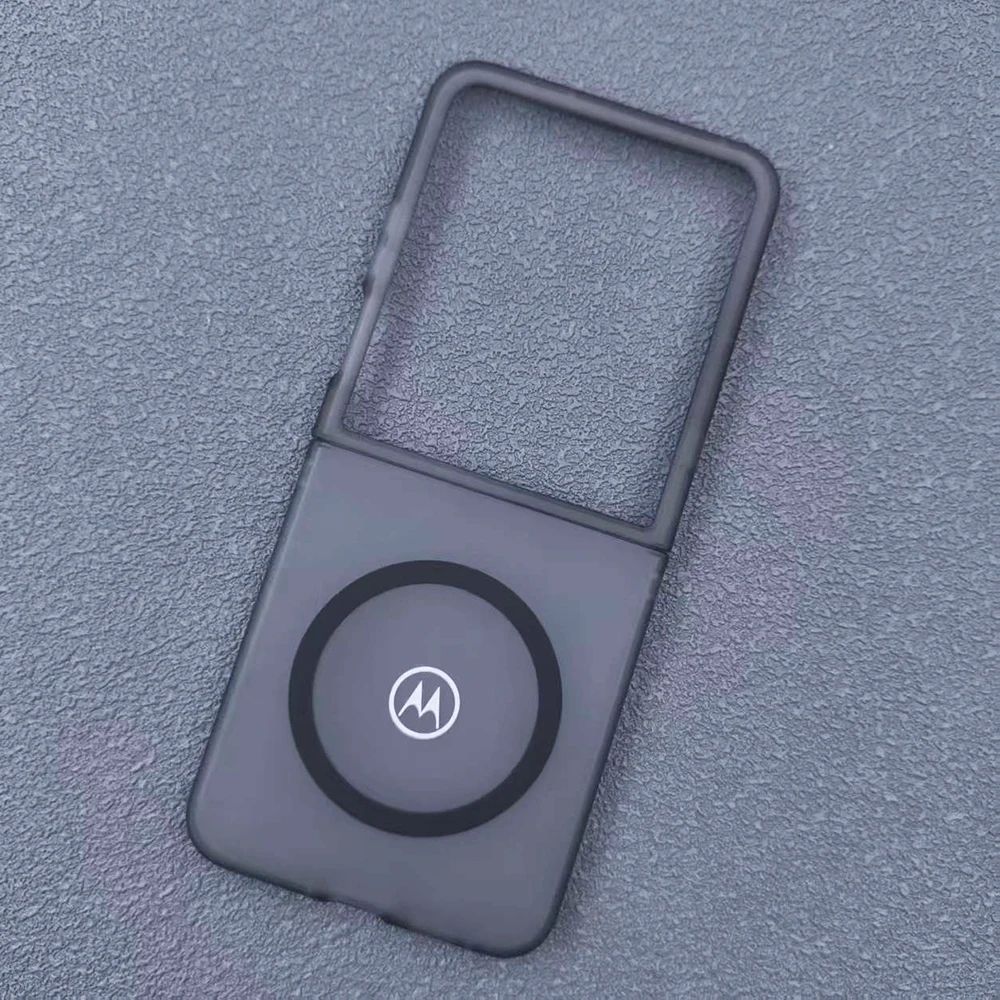 Matte Transparent Magnetic Flip Phone Case with Wireless Charging and Shockproof Hard Shell