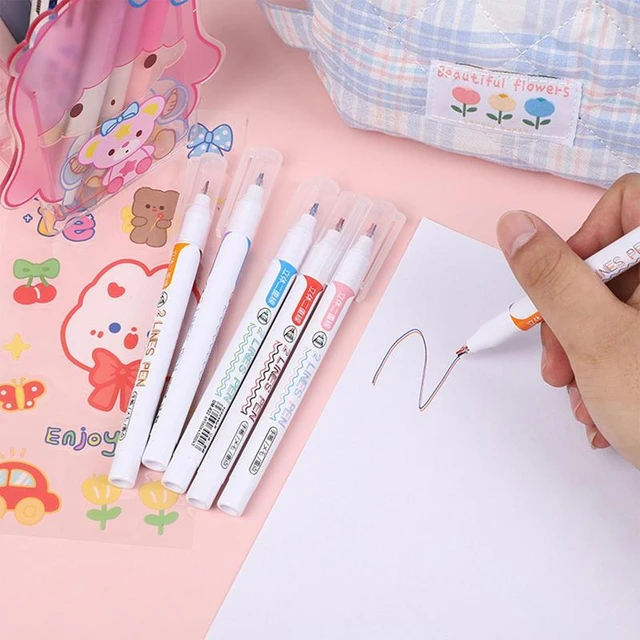 Double Line Pen 6 Pcs Two Color Pens 3D Bible Journaling Pens Double Line  Outline Pen Christmas Gifts For Kids Friends Assorted