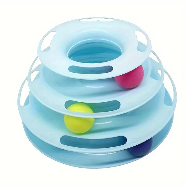 3 Layer Interactive Cat Toy Tower with Colorful Balls Mental Physical Exerciser, Fun Puzzle Game for Active Cats 6
