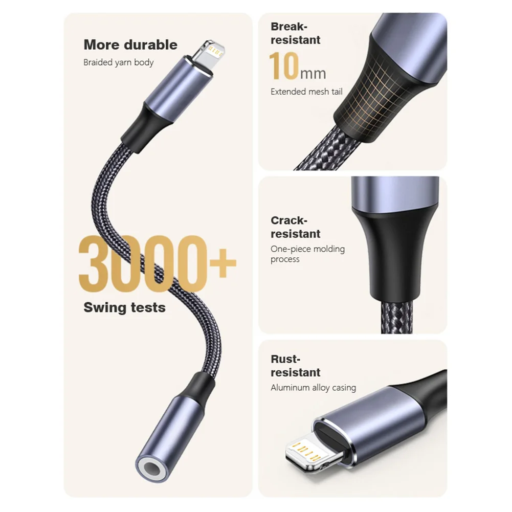 Universal Lightning to 3.5mm Audio Jack Adapter - Headphone and Aux Dongle