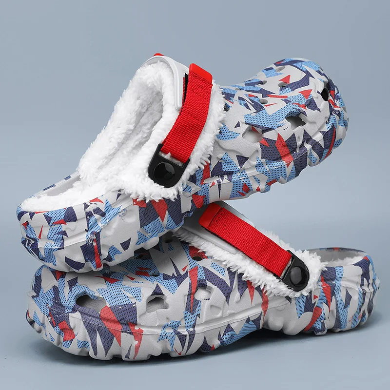 Herren-Winterhausschuhe, weich, für den Innenbereich, warm, Damen-Hausschuhe, Sommer, abnehmbare Sandalen, Herren, rutschfeste Plüschfell-Clogs, große Hausschuhe 47 – Detail 5