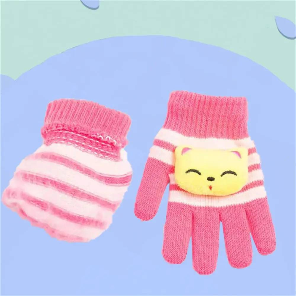Knitting Thick Warm Kids Gloves Winter Soft Mittens Children Kid Full Finger Gloves Kids Glove Cute Toddler Warm
