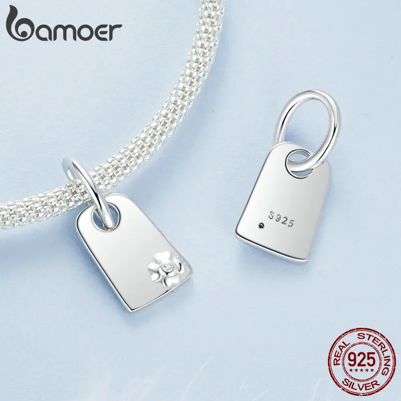 BAMOER Solid S925 Sterling Silver Love Charm Bead For European Bracelets