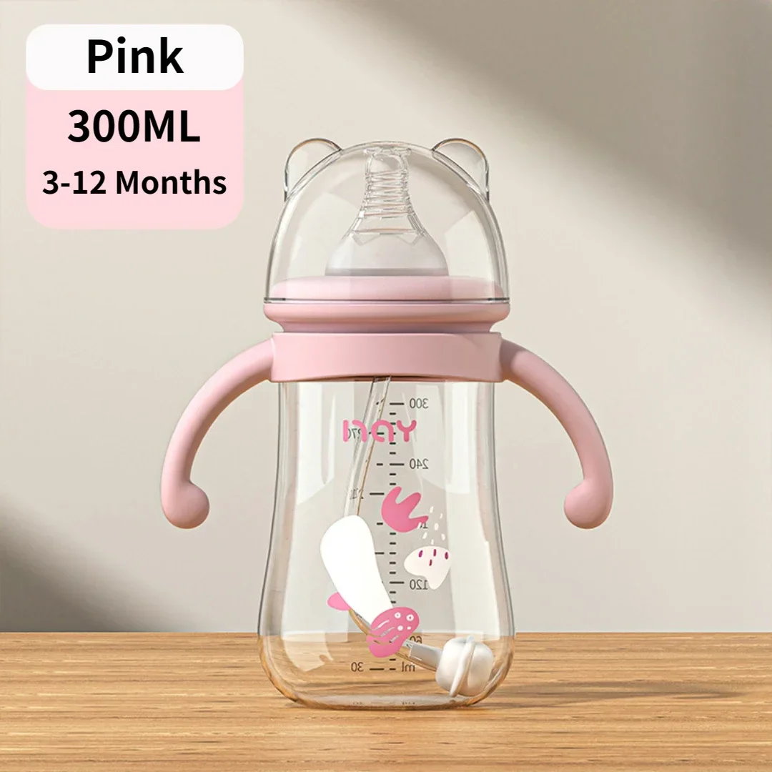 Silicone 300ML Large Capacity Bottle Baby Bottle with Handle PP Water Cup Set Pacifier Multi-purpose Baby Feeding Supply